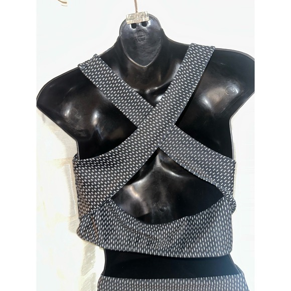 Albion High Waisted Ruched 2 piece Set Black Dashed Print Size XXL Swimsuit - Picture 8 of 12